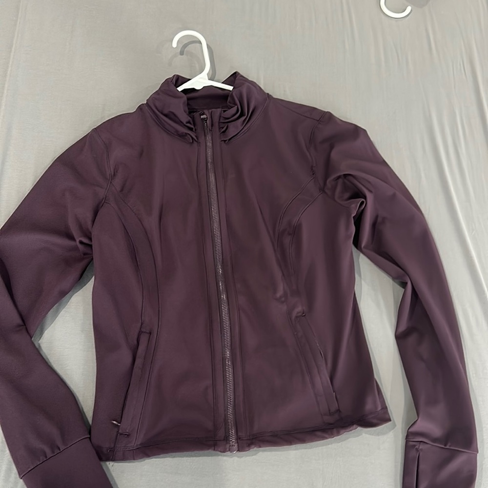 90 degree dry fit full zip purple large fits like medium/large